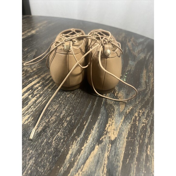 Michael Kors Ballet Flats Pointy Toe Nude Ankle Tie Lightly worn no box Size 7 - Picture 2 of 15